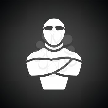 Night club security icon. Black background with white. Vector illustration.