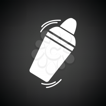 Bar shaker icon. Black background with white. Vector illustration.