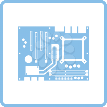 Motherboard icon. Blue frame design. Vector illustration.