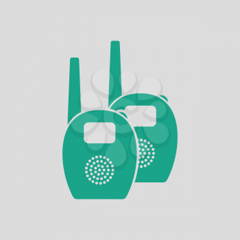 Baby radio monitor ico. Gray background with green. Vector illustration.