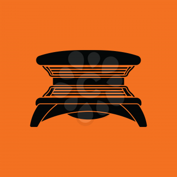 Solarium icon. Orange background with black. Vector illustration.