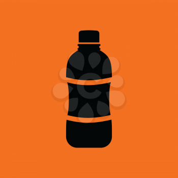 Water bottle icon. Orange background with black. Vector illustration.