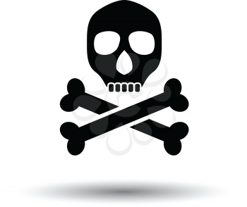 Poison sign icon. White background with shadow design. Vector illustration.
