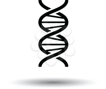 DNA icon. White background with shadow design. Vector illustration.