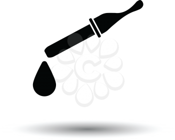 Dropper icon. White background with shadow design. Vector illustration.