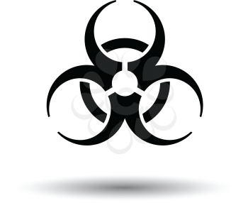 Biohazard icon. White background with shadow design. Vector illustration.