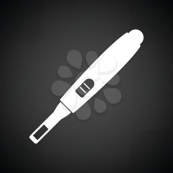 Pregnancy test icon. Black background with white. Vector illustration.