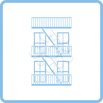 Emergency fire ladder icon. Blue frame design. Vector illustration.