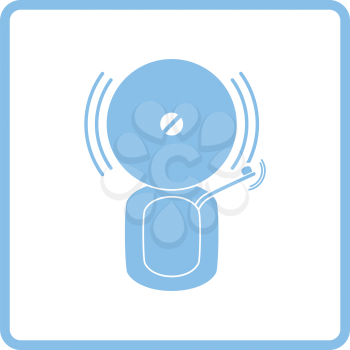 Fire alarm icon. Blue frame design. Vector illustration.