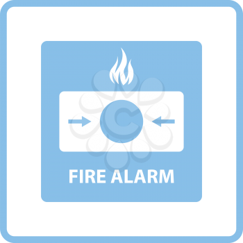 Fire alarm icon. Blue frame design. Vector illustration.