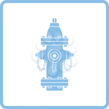 Fire hydrant icon. Blue frame design. Vector illustration.