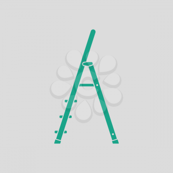 Construction ladder icon. Gray background with green. Vector illustration.