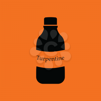 Turpentine icon. Orange background with black. Vector illustration.