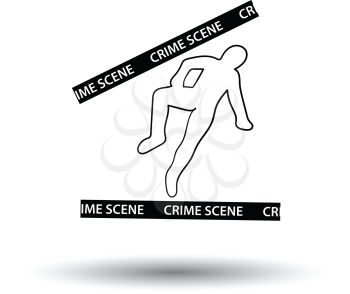 Crime scene icon. White background with shadow design. Vector illustration.