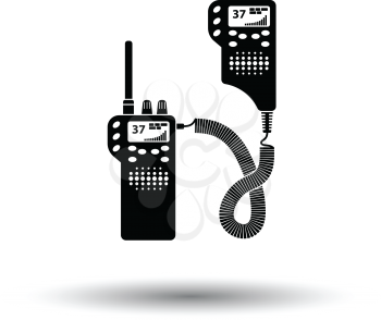 Police radio icon. White background with shadow design. Vector illustration.