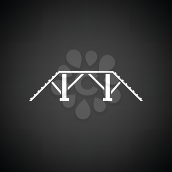 Dog training bench icon. Black background with white. Vector illustration.
