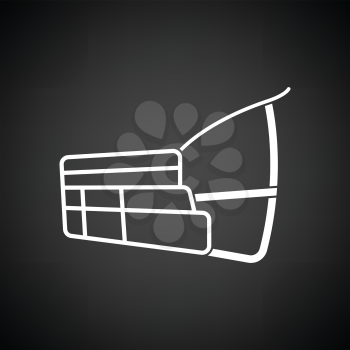 Dog muzzle icon. Black background with white. Vector illustration.