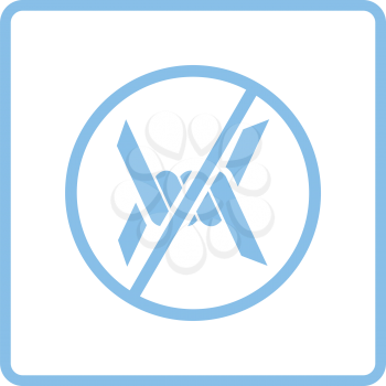 Barbed wire icon. Blue frame design. Vector illustration.