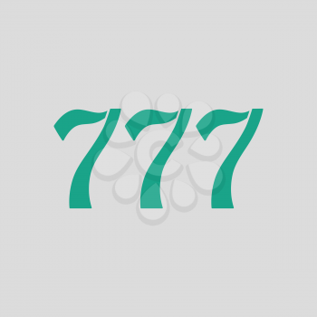 777 icon. Gray background with green. Vector illustration.