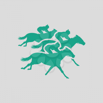 Horse ride icon. Gray background with green. Vector illustration.