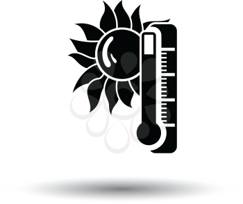 Summer heat icon. White background with shadow design. Vector illustration.