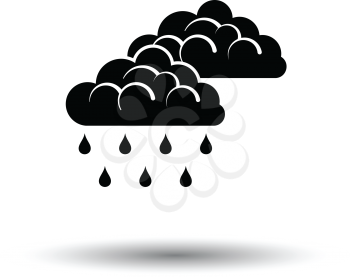 Rain icon. White background with shadow design. Vector illustration.