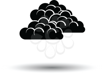 Cloudy icon. White background with shadow design. Vector illustration.
