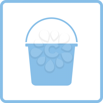 Bucket icon. Blue frame design. Vector illustration.