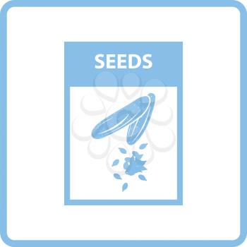 Seed pack icon. Blue frame design. Vector illustration.
