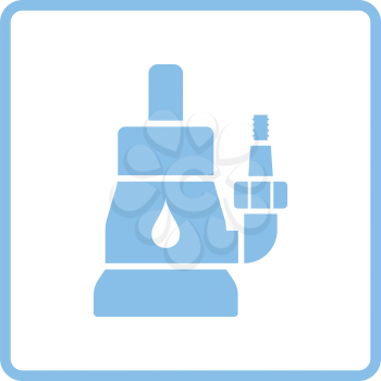 Submersible water pump icon. Blue frame design. Vector illustration.