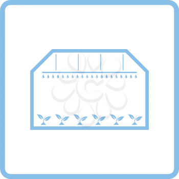 Greenhouse icon. Blue frame design. Vector illustration.