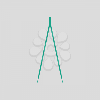 Electric tweezers icon. Gray background with green. Vector illustration.