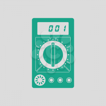Multimeter icon. Gray background with green. Vector illustration.