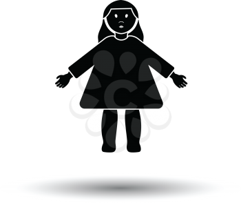 Doll toy ico. White background with shadow design. Vector illustration.