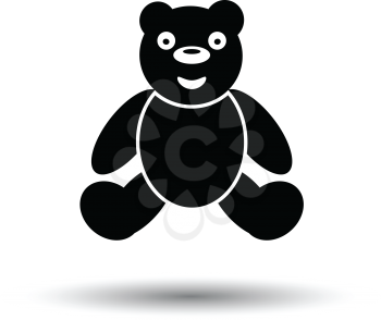 Teddy bear ico. White background with shadow design. Vector illustration.