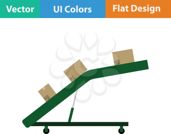Warehouse transportation system icon. Flat design. Vector illustration.