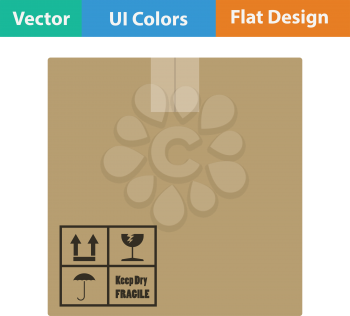 Cardboard package box icon. Flat design. Vector illustration.