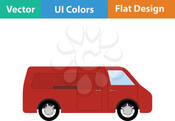 Commercial van icon. Flat design. Vector illustration.