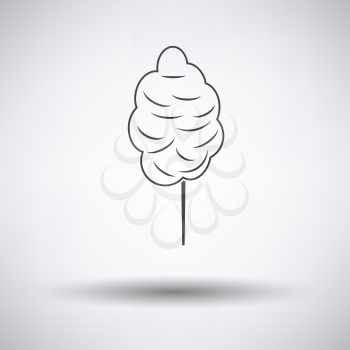 Cotton candy icon on gray background, round shadow. Vector illustration.