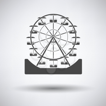 Ferris wheel icon on gray background, round shadow. Vector illustration.