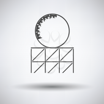 Roller coaster loop icon on gray background, round shadow. Vector illustration.