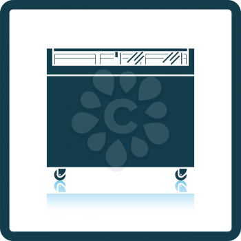 Supermarket mobile freezer icon. Shadow reflection design. Vector illustration.