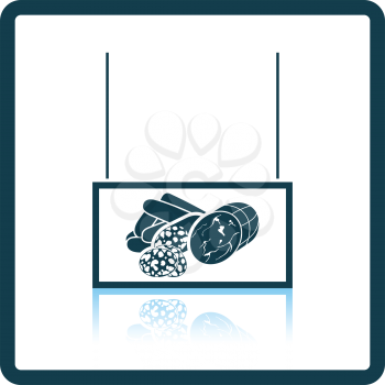Sausages market department icon. Shadow reflection design. Vector illustration.