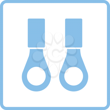 Connection terminal ring icon. Blue frame design. Vector illustration.