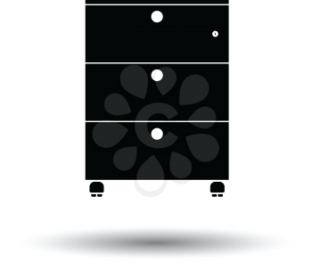 Office cabinet icon. White background with shadow design. Vector illustration.