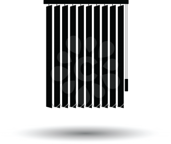 Office vertical blinds icon. White background with shadow design. Vector illustration.