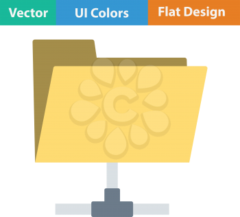 Shared folder icon. Flat design. Vector illustration.