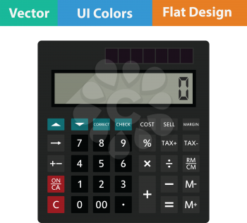 Statistical calculator icon. Flat design. Vector illustration.