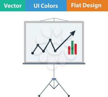 Analytics stand icon. Flat design. Vector illustration.