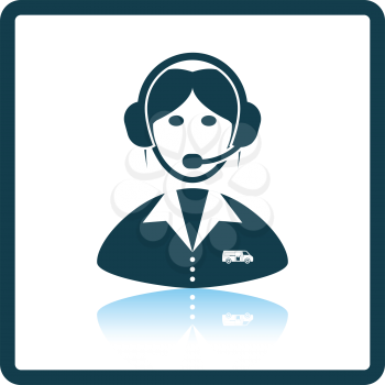 Logistic dispatcher consultant icon. Shadow reflection design. Vector illustration.
